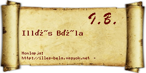 Illés Béla névjegykártya