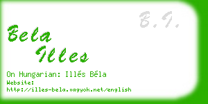 bela illes business card